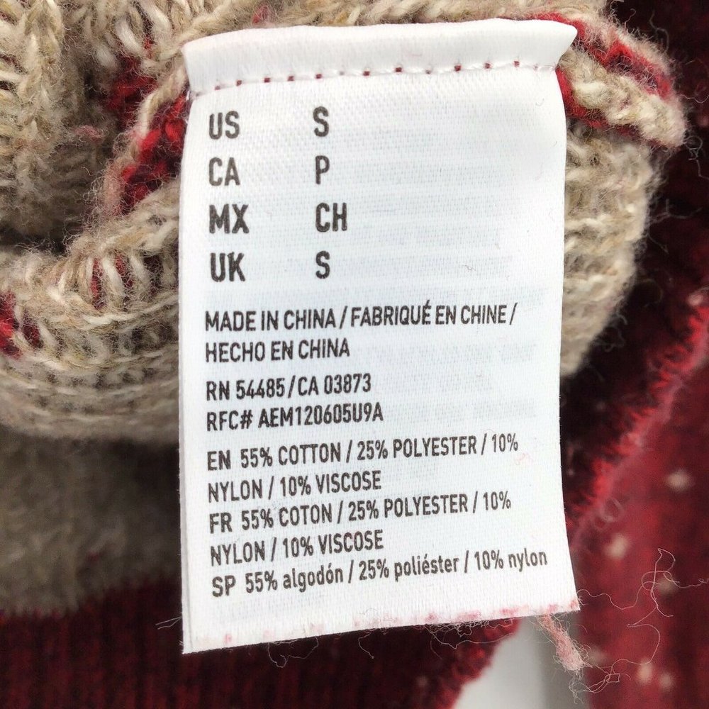 American Eagle Fair Isle Button Sweater Mens Small - Picture 6 of 7